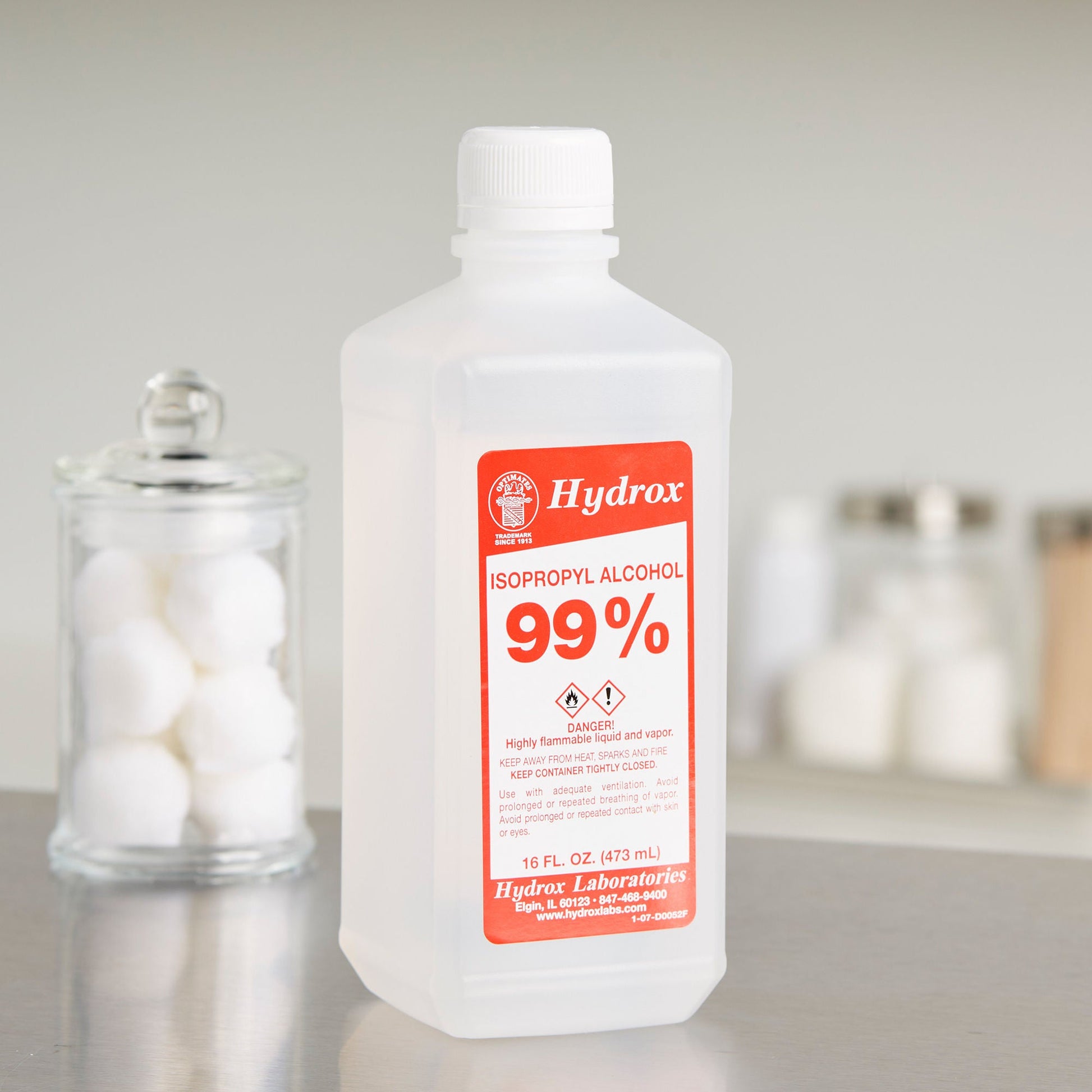 Hydrox 99% Isopropyl Alcohol for Technical Use, 16-ounce bottle