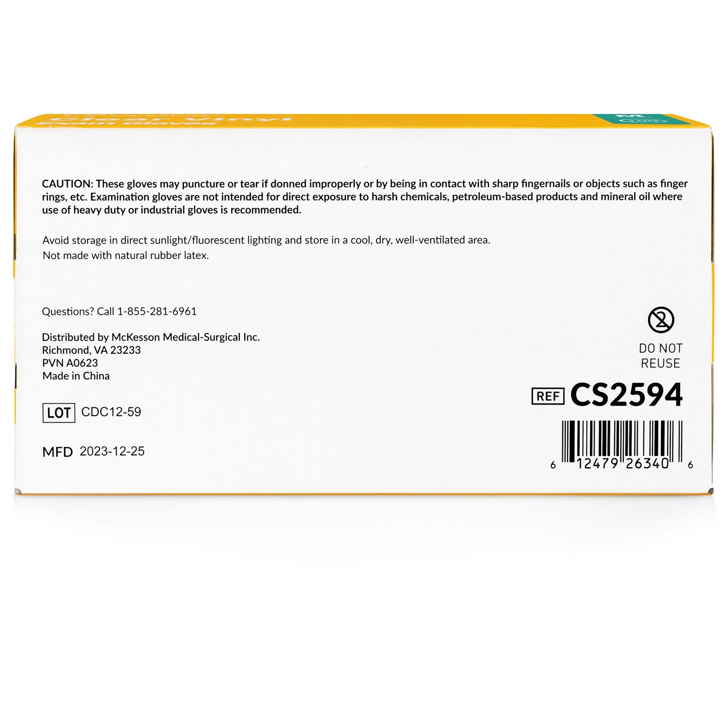 CareStock™ Vinyl Exam Glove, Medium, Ivory