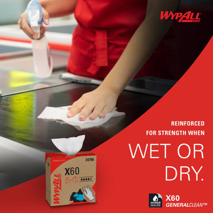 Multipurpose Task Wipe WypAll® GeneralClean™ X60 118 Count Dispenser Box 8 X 16 Inch NonSterile Disposable