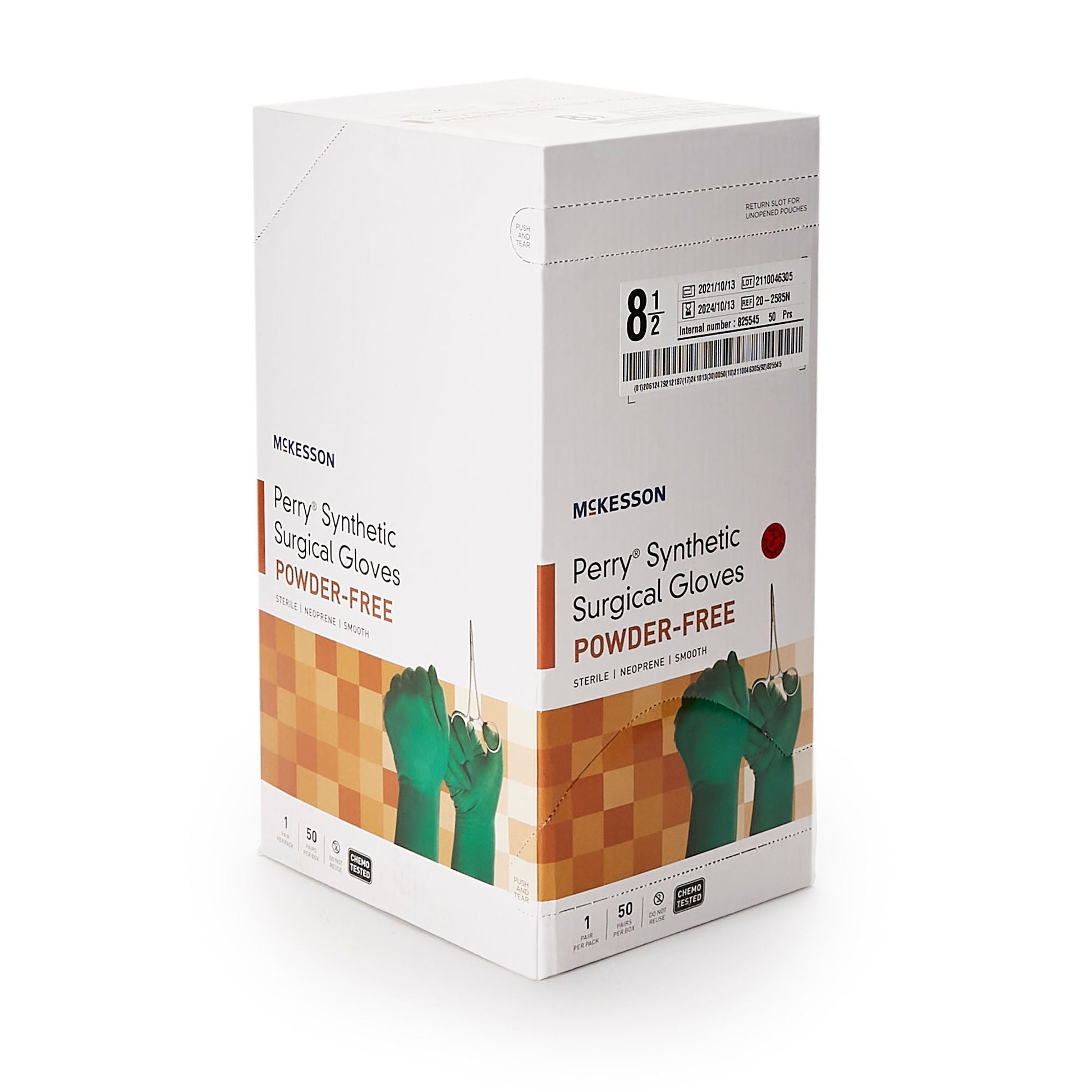 McKesson Perry® Performance Plus Polychloroprene Surgical Glove, Size 8.5, Green