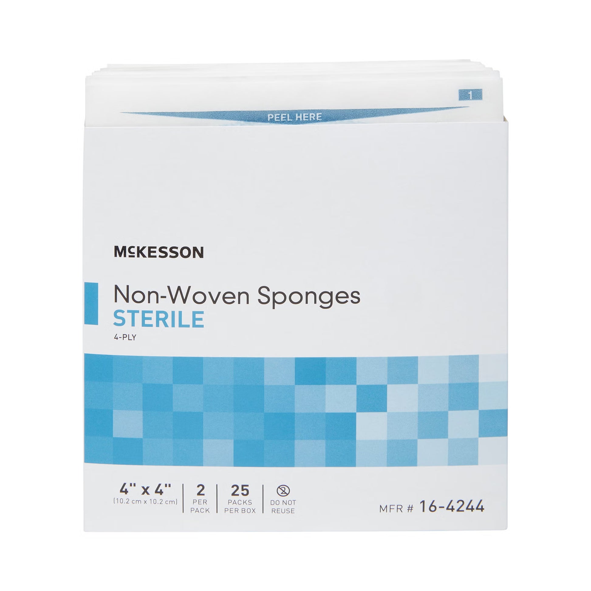 McKesson Sterile Nonwoven Sponge, 4 x 4 Inch, Four Ply