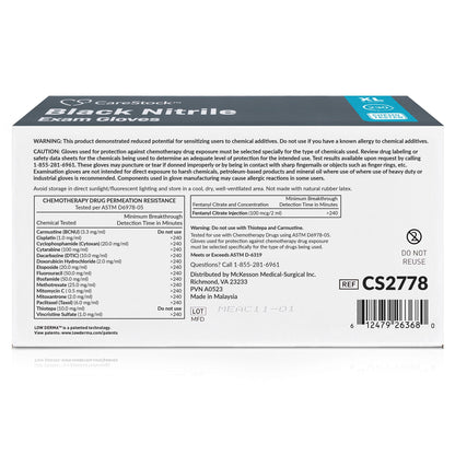 CareStock™ Nitrile Exam Glove, Extra Large, Black