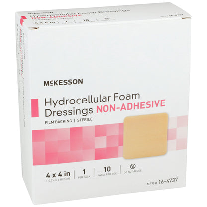 McKesson Nonadhesive without Border Foam Dressing, 4 x 4 Inch