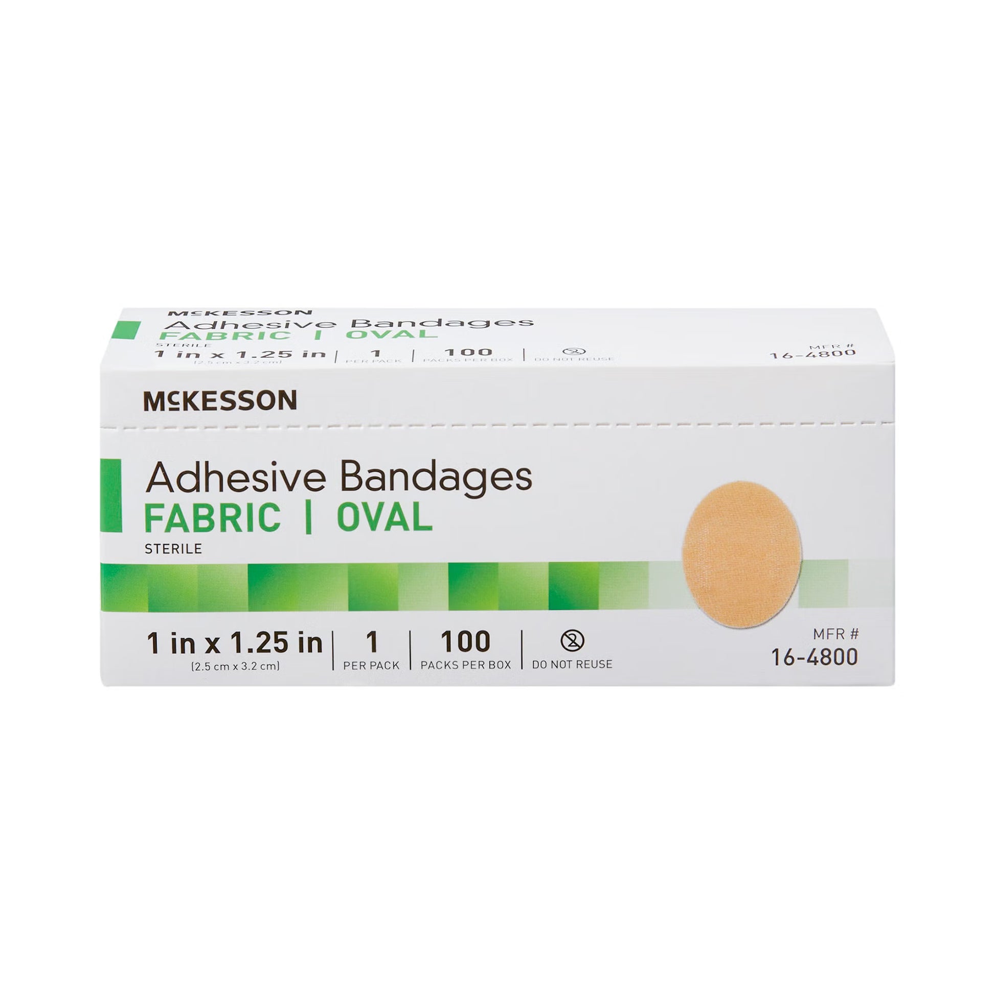 McKesson Oval Tan Adhesive Bandage, 1 x 1-1/4 Inch