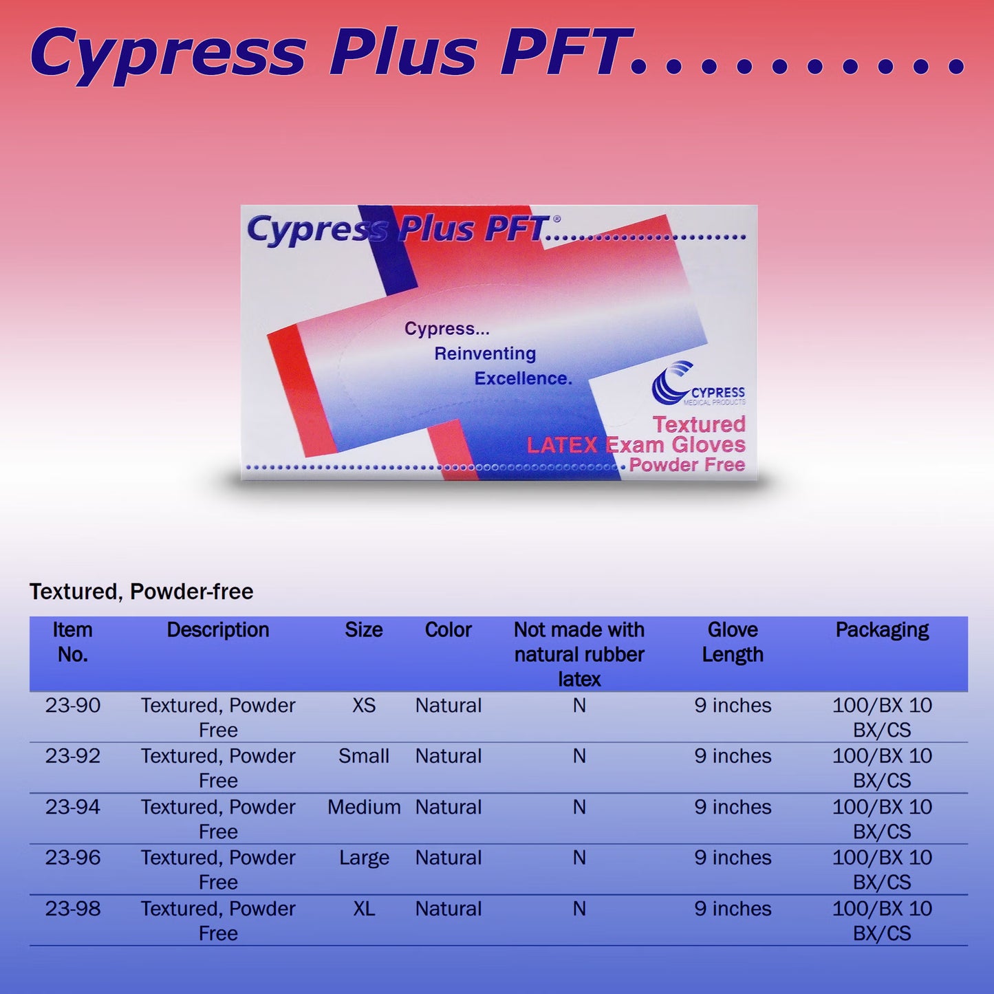 Cypress Plus® PFT Latex Exam Glove, Small, Ivory