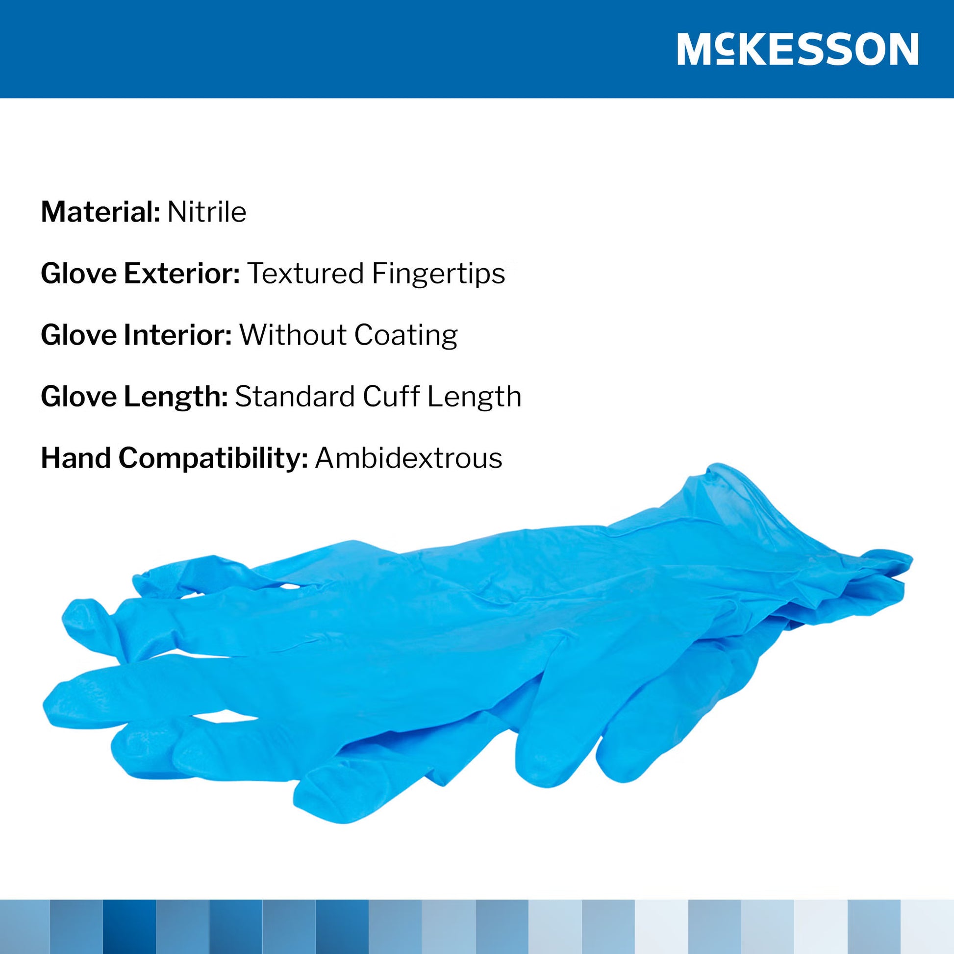 McKesson Confiderm® 3.8 Nitrile Exam Glove, Extra Large, Blue
