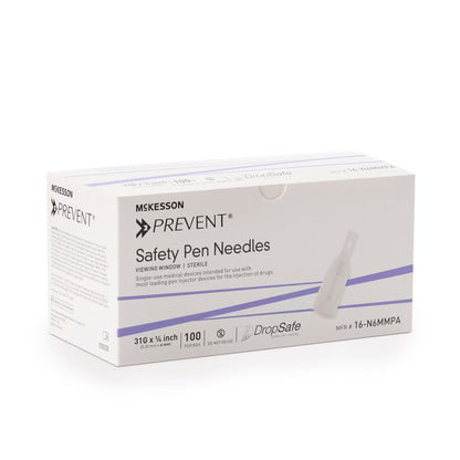 McKesson Prevent® Safety Insulin Pen Needle, 31 Gauge, 6 mm Length