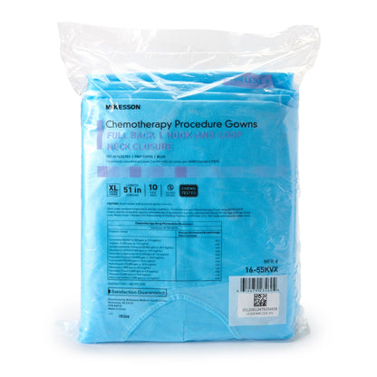 McKesson Full Back Chemotherapy Procedure Gown, Extra Large