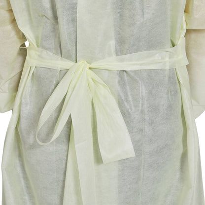 McKesson AAMI Level 2 Isolation Gown, Tie Neck Style, One Size Fits Most, Yellow