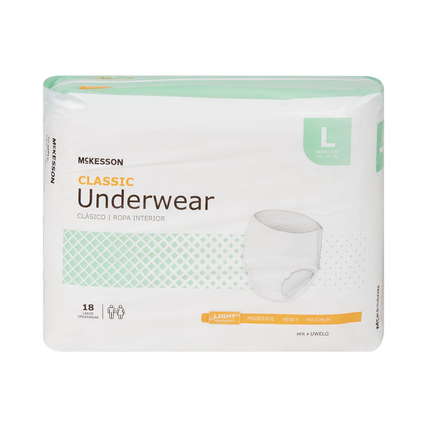 McKesson Classic Light Absorbency Incontinence Underwear, Large