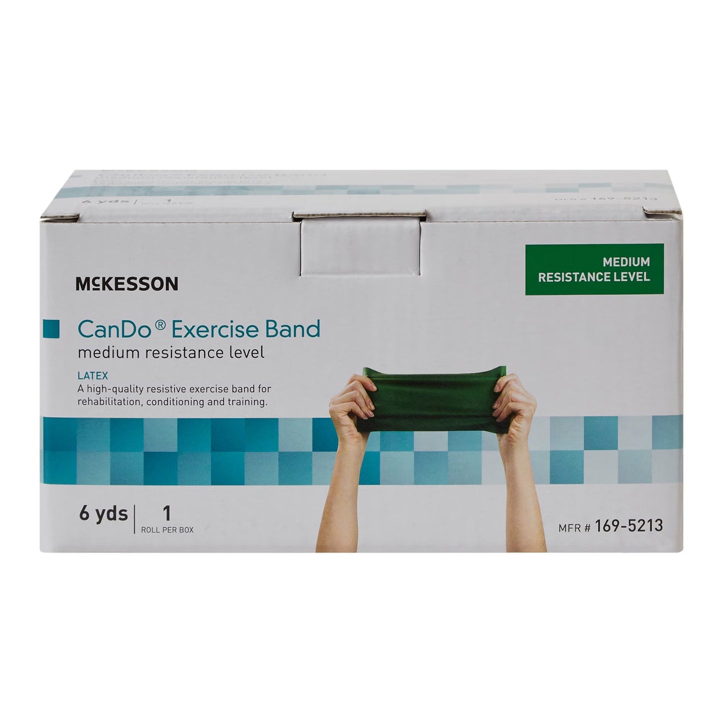 McKesson Exercise Resistance Band, Green, 5 Inch x 6 Yard, Medium Resistance