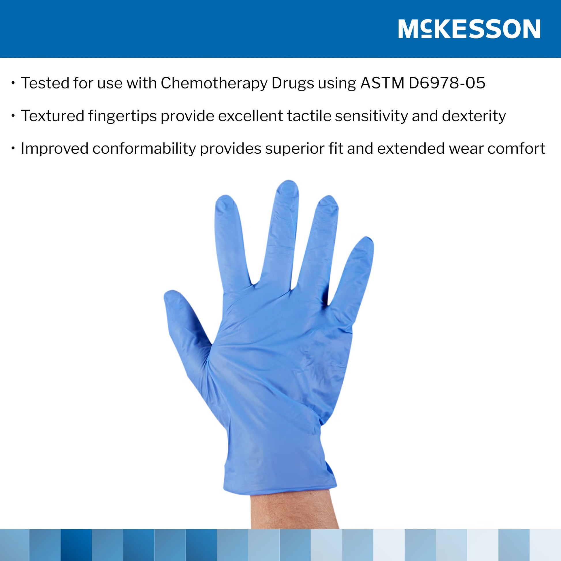 McKesson Confiderm® 3.5C Nitrile Exam Glove, Extra Large, Blue