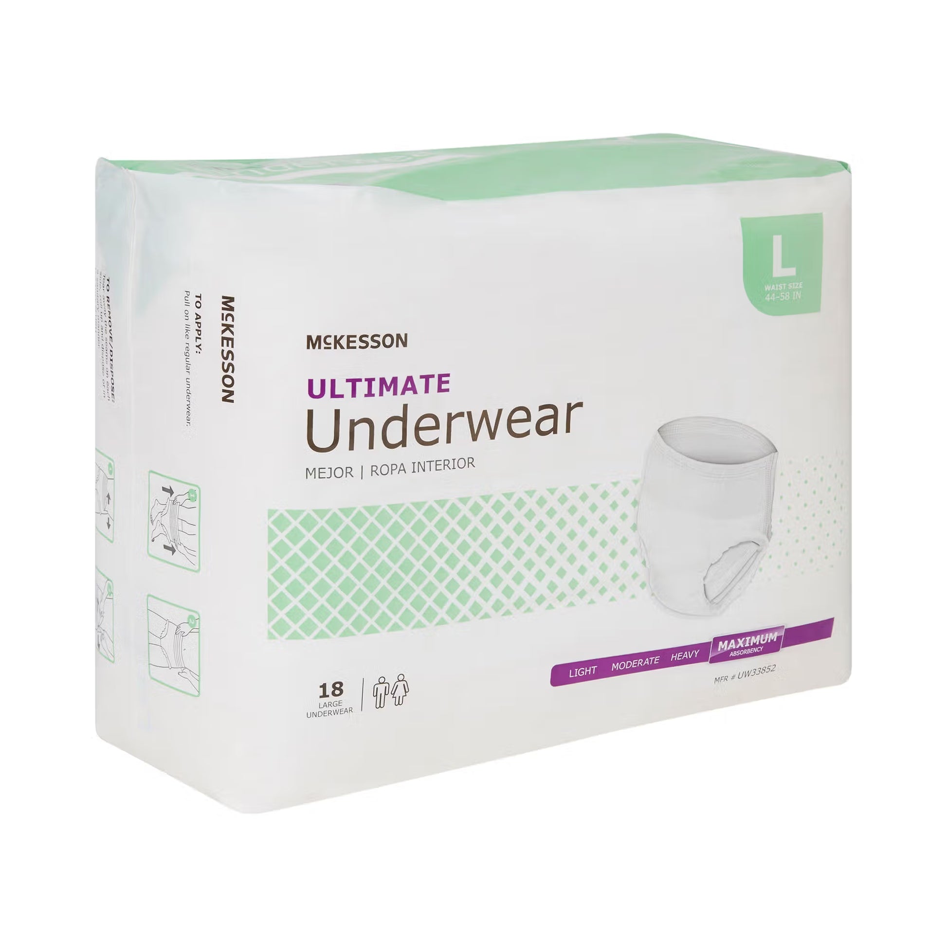 McKesson Ultimate Heavy Absorbency Incontinence Underwear, Large