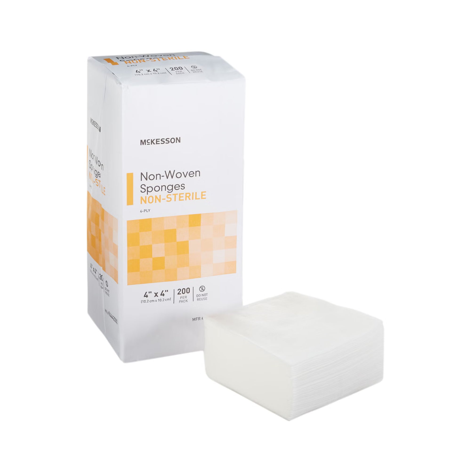 McKesson Nonwoven Sponge, 4 x 4 Inch, Four Ply