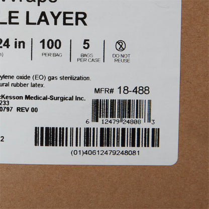 McKesson Single Layer Sterilization Wrap, 24 x 24 Inch