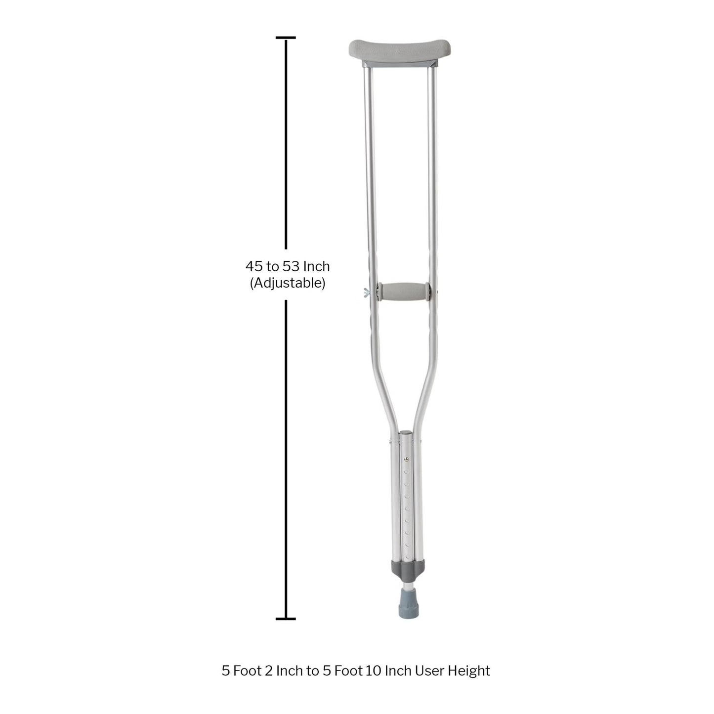 McKesson Adult Underarm Crutches, 5'2" – 5'10"