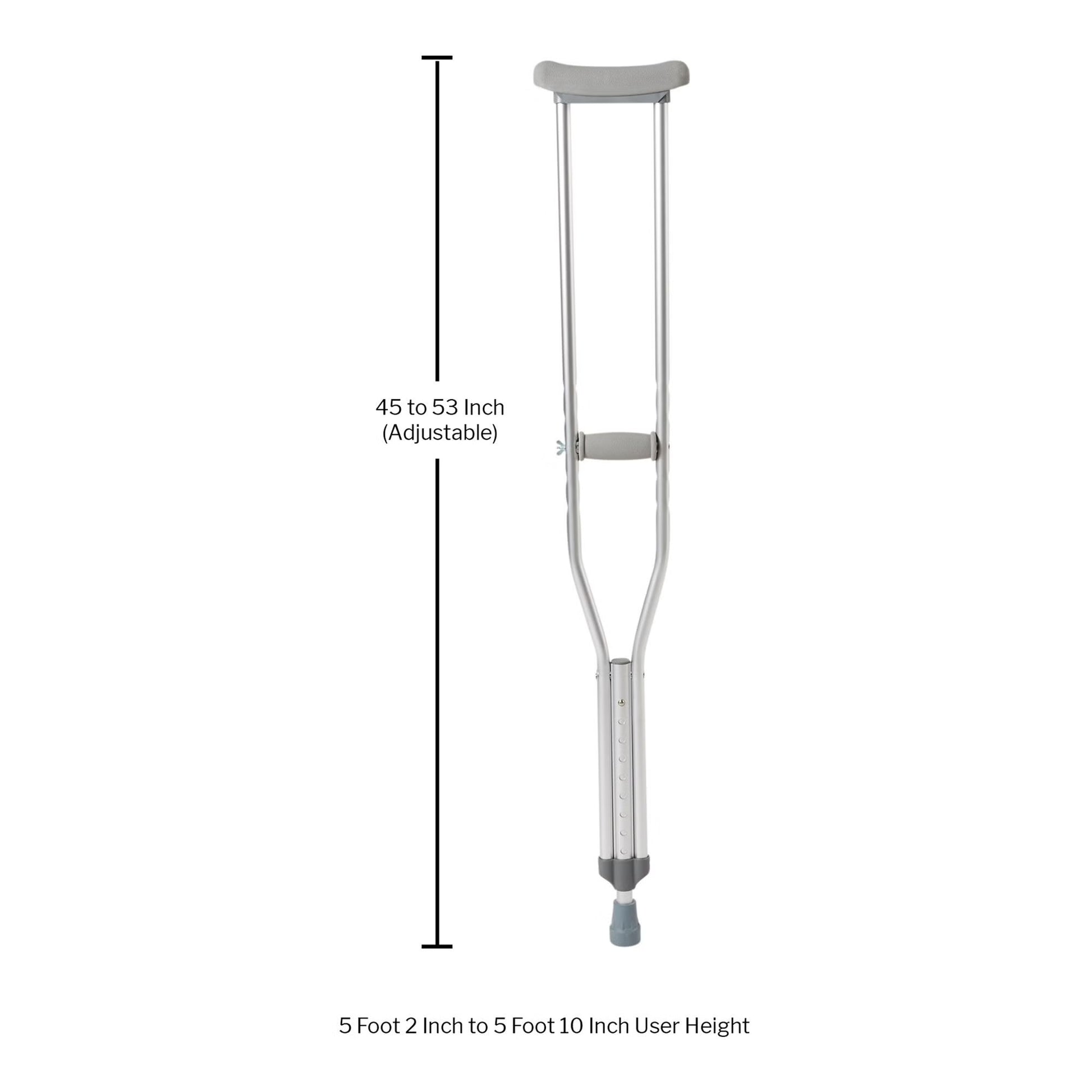 McKesson Adult Underarm Crutches, 5'2" – 5'10"