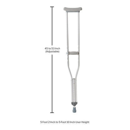 McKesson Adult Underarm Crutches, 5'2" – 5'10"