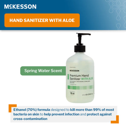 McKesson Premium Hand Sanitizer with Aloe, 18 oz, Gel, Pump Bottle
