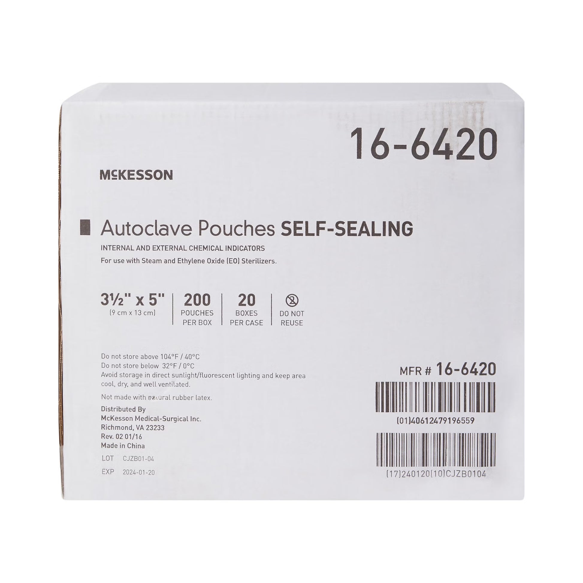 McKesson Sterilization Pouch, 3.5 x 5 Inch