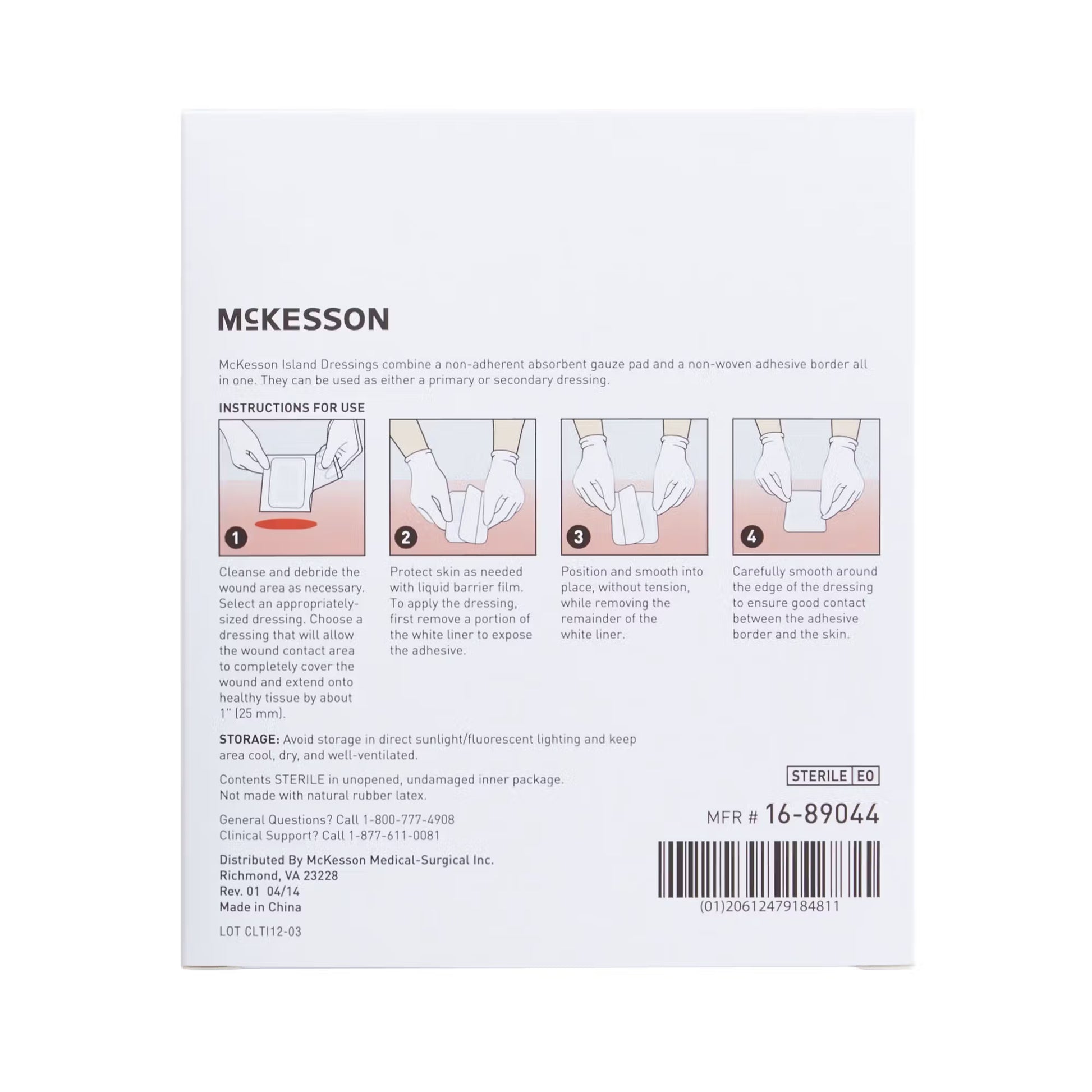 McKesson Adhesive Dressing, 4 x 4 Inch