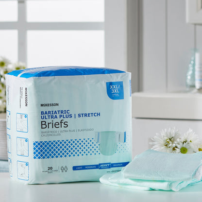 McKesson Ultra Plus Stretch Heavy Absorbency Incontinence Brief, Bariatric