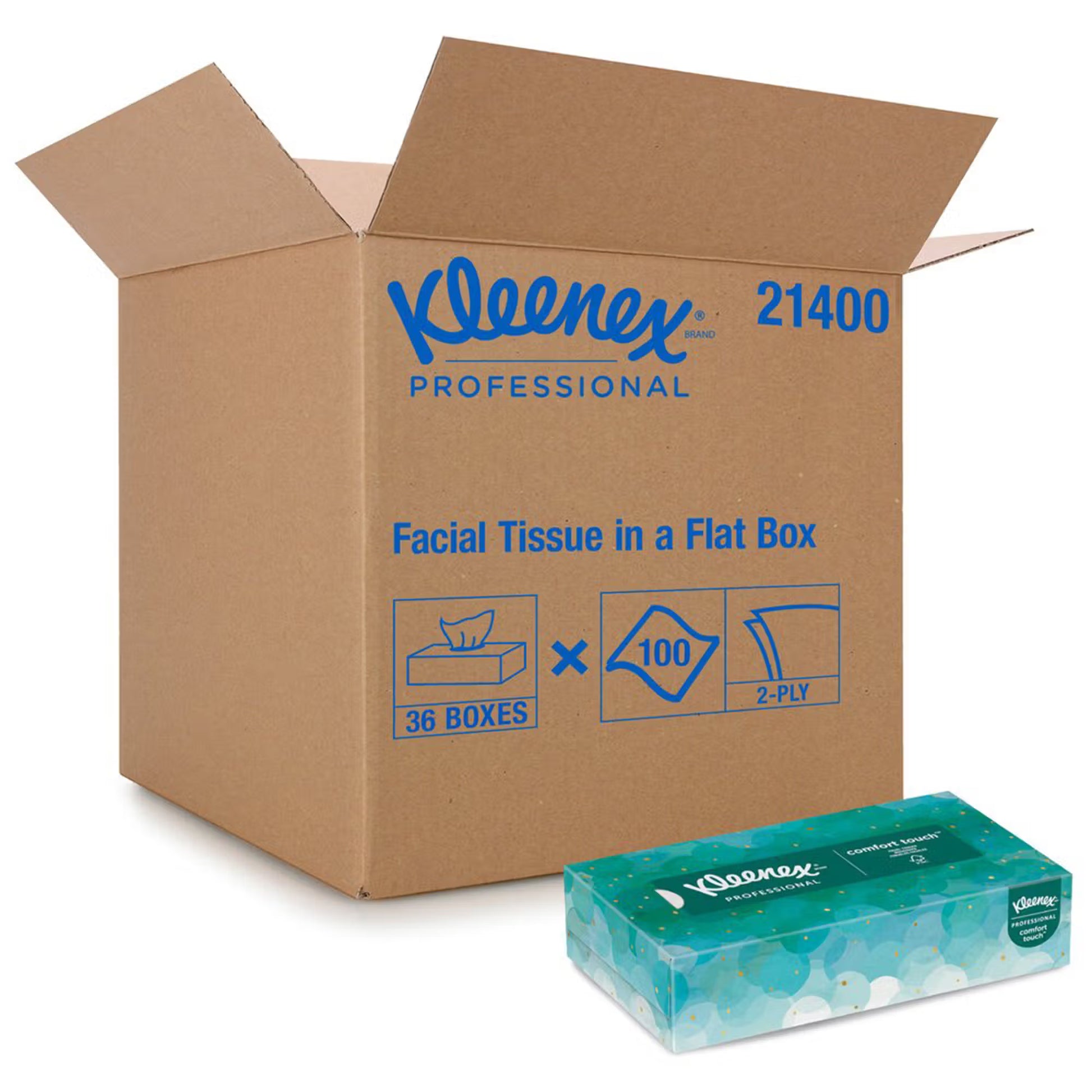 Kleenex® Facial Tissue, Two-Ply, 8.2 X 8.4 Inch