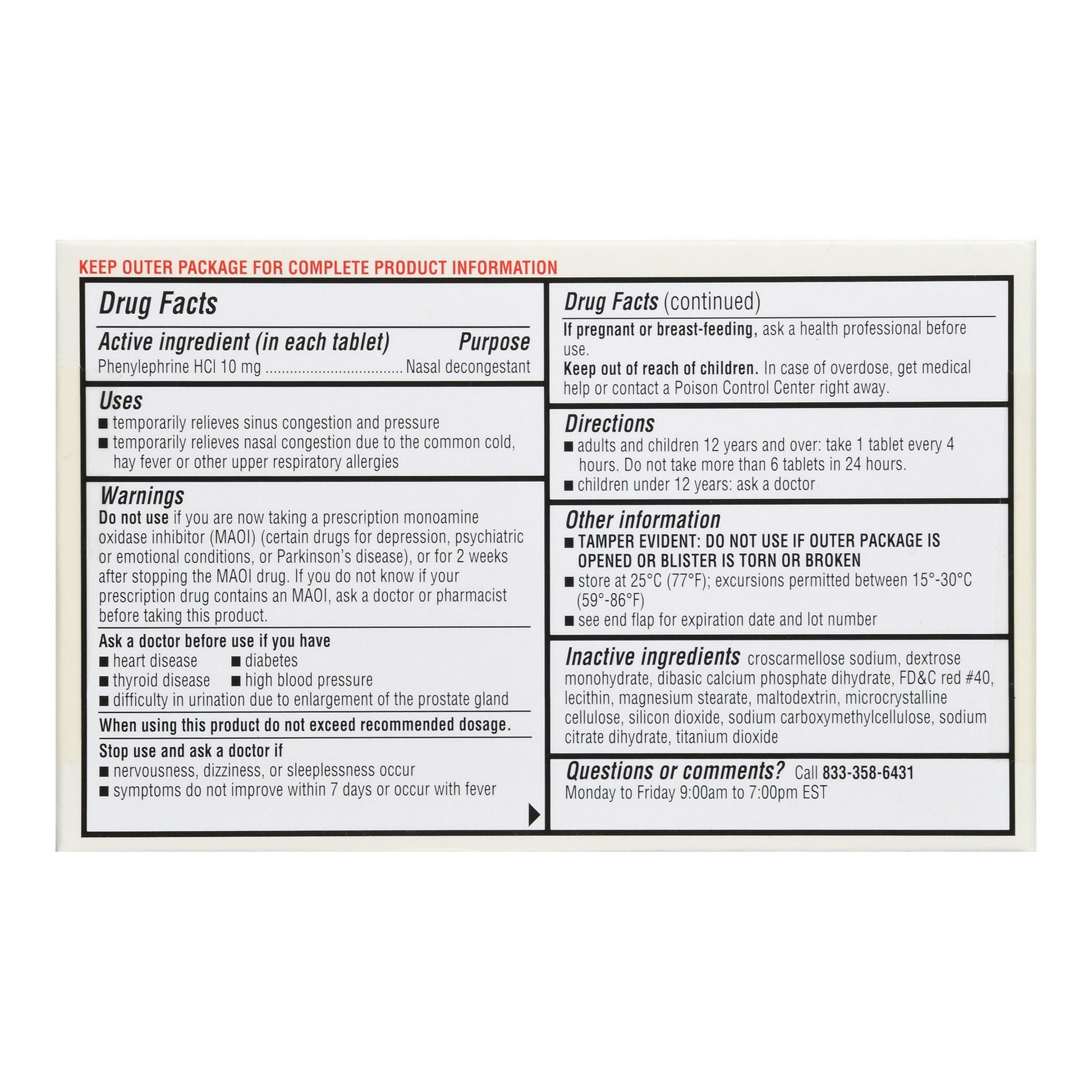 Foster & Thrive™ Nasal Decongestant PE Tablets Maximum Strength