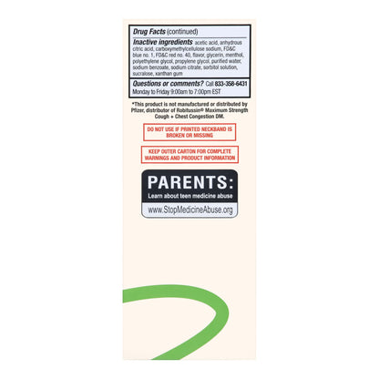 Foster & Thrive™ Adult Tussin DM Max Liquid, Raspberry & Menthol