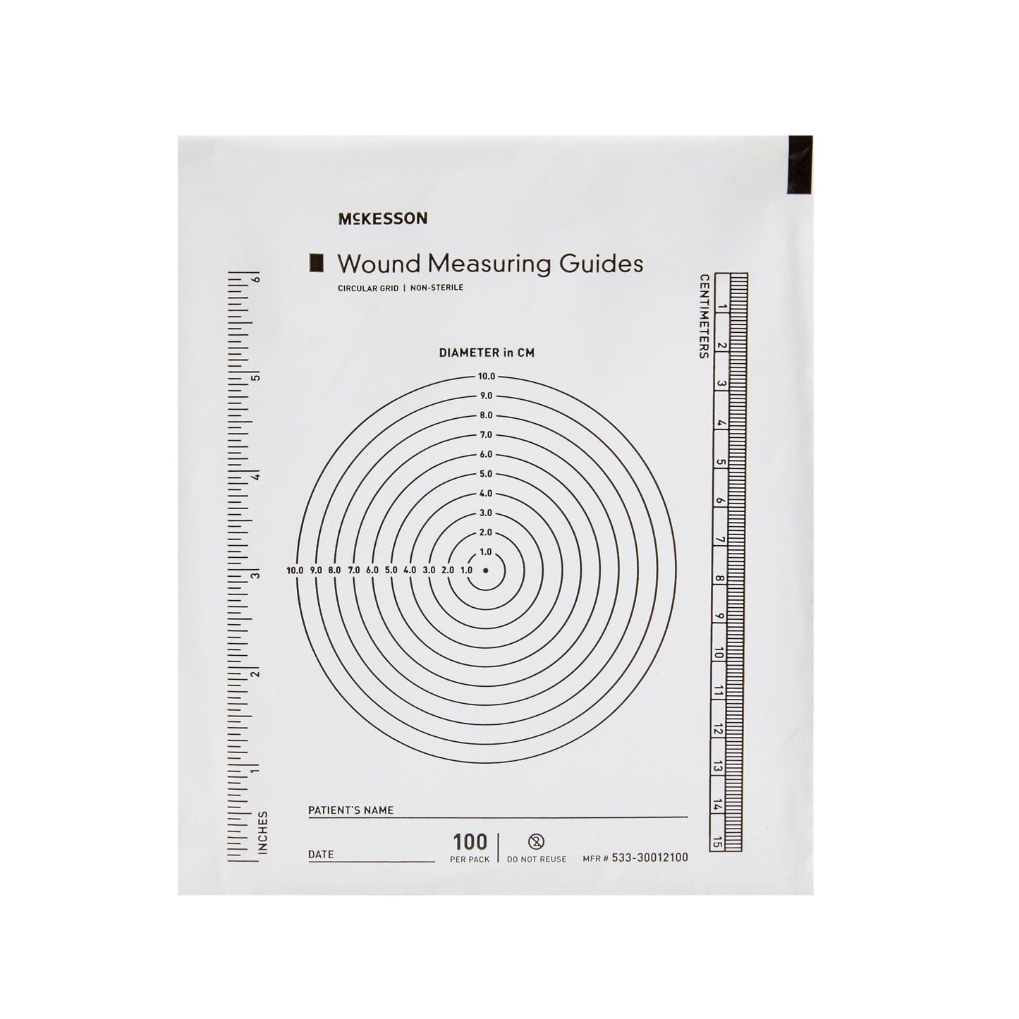 McKesson Plastic Wound Measuring Guide, 5 x 7 Inch