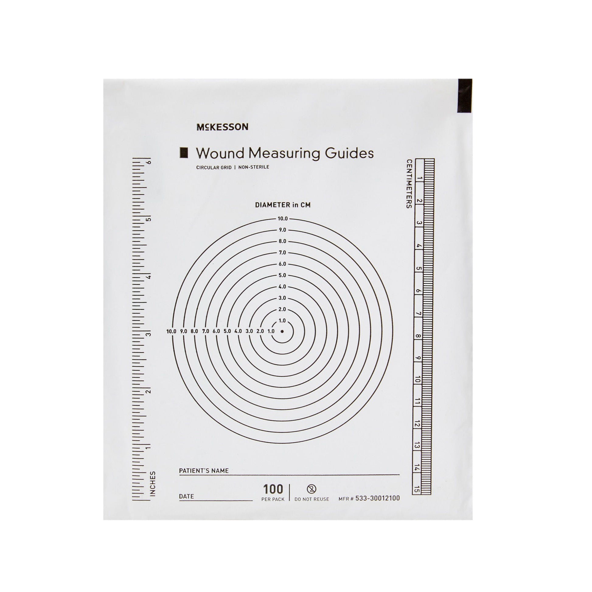 McKesson Plastic Wound Measuring Guide, 5 x 7 Inch