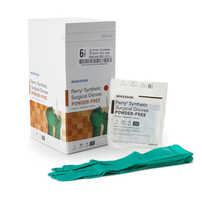 McKesson Perry® Performance Plus Polychloroprene Surgical Glove, Size 6.5, Green
