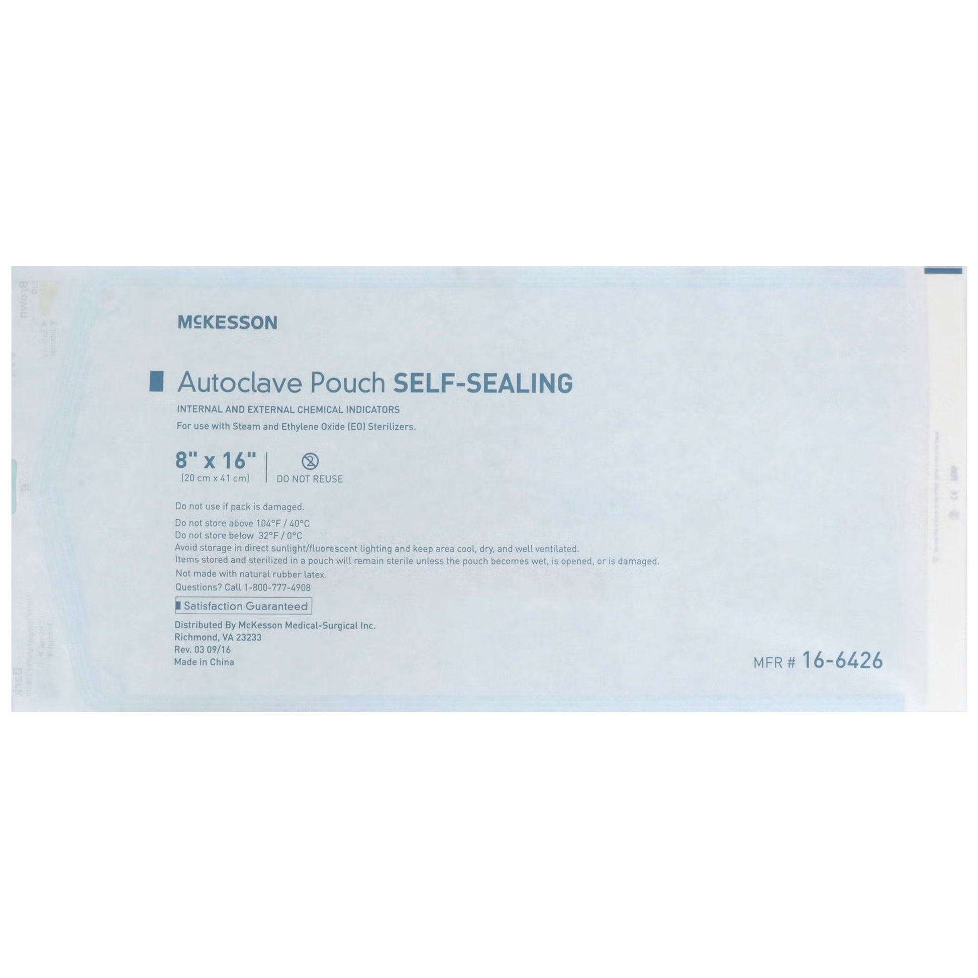 McKesson Sterilization Pouch, 8 x 16 Inch