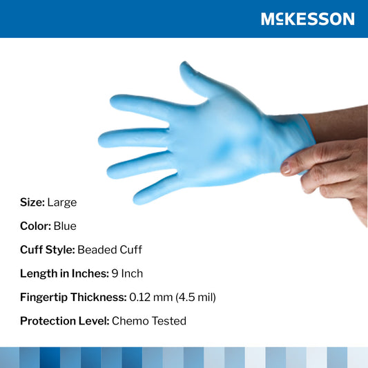 McKesson Confiderm® 4.5C Nitrile Exam Glove, Large, Blue