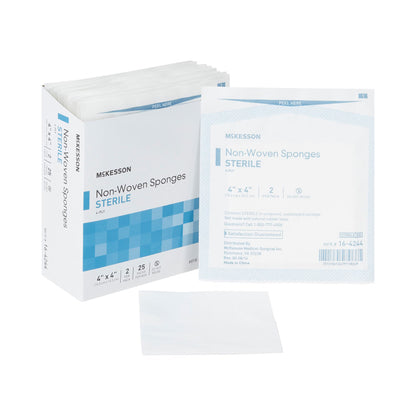 McKesson Sterile Nonwoven Sponge, 4 x 4 Inch, Four Ply