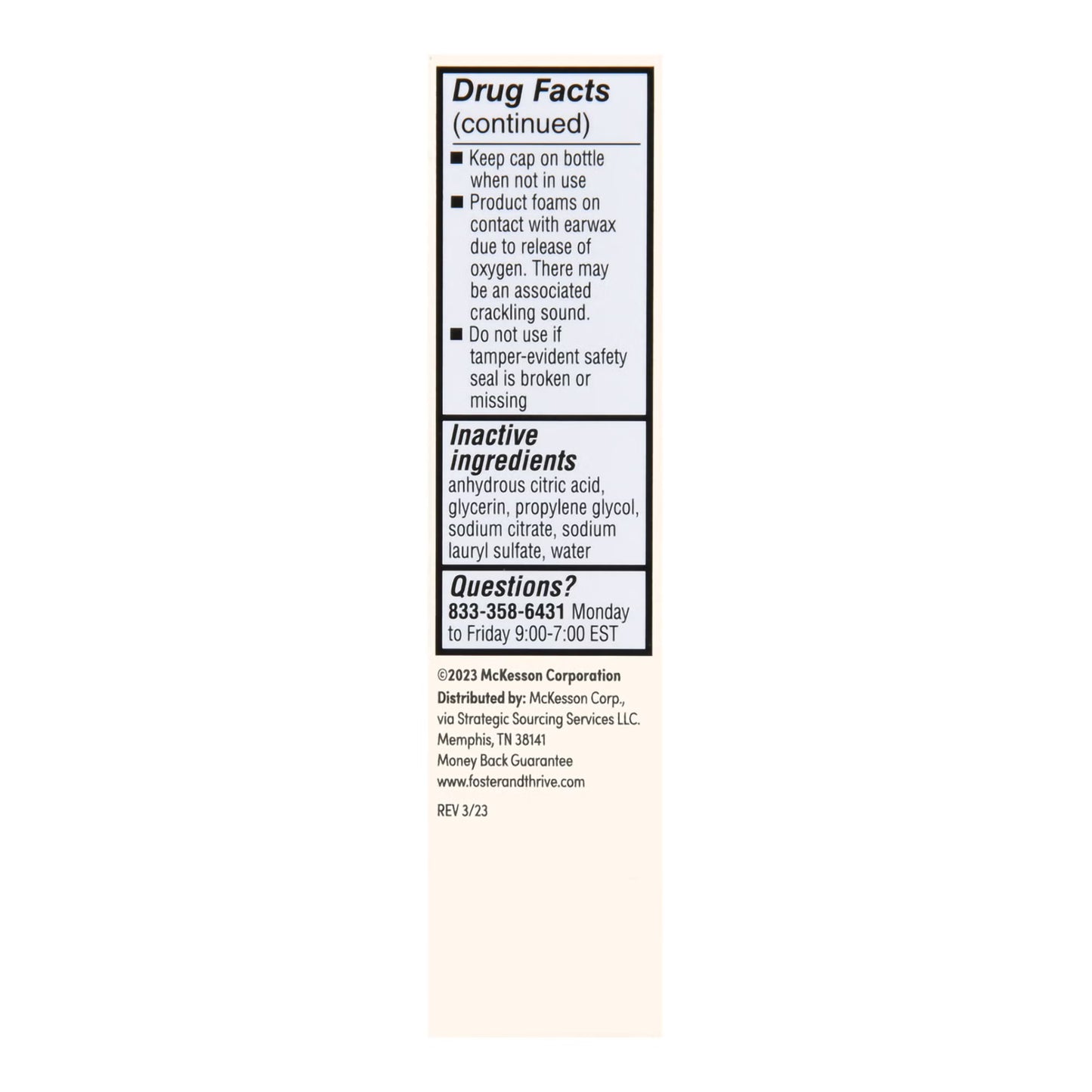 Foster & Thrive™ Earwax Removal Drops Carbamide Peroxide 6.5%, 0.5 Ounce