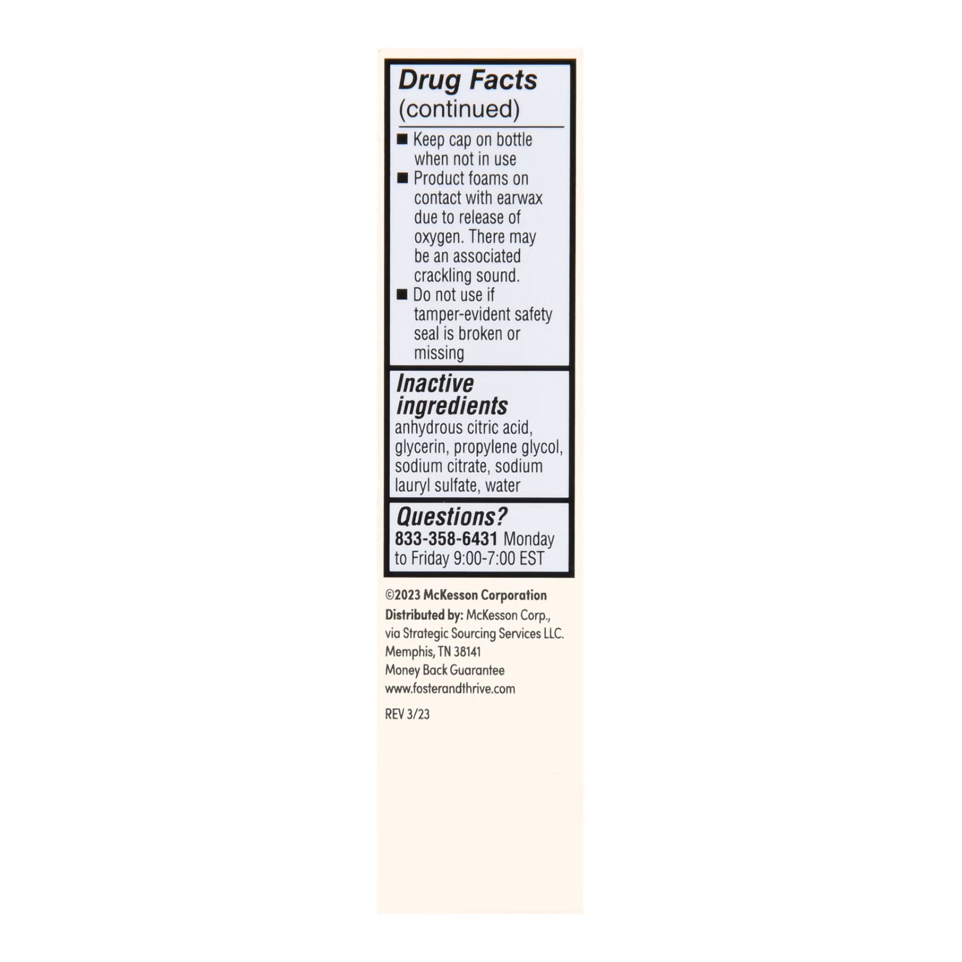 Foster & Thrive™ Earwax Removal Drops Carbamide Peroxide 6.5%, 0.5 Ounce