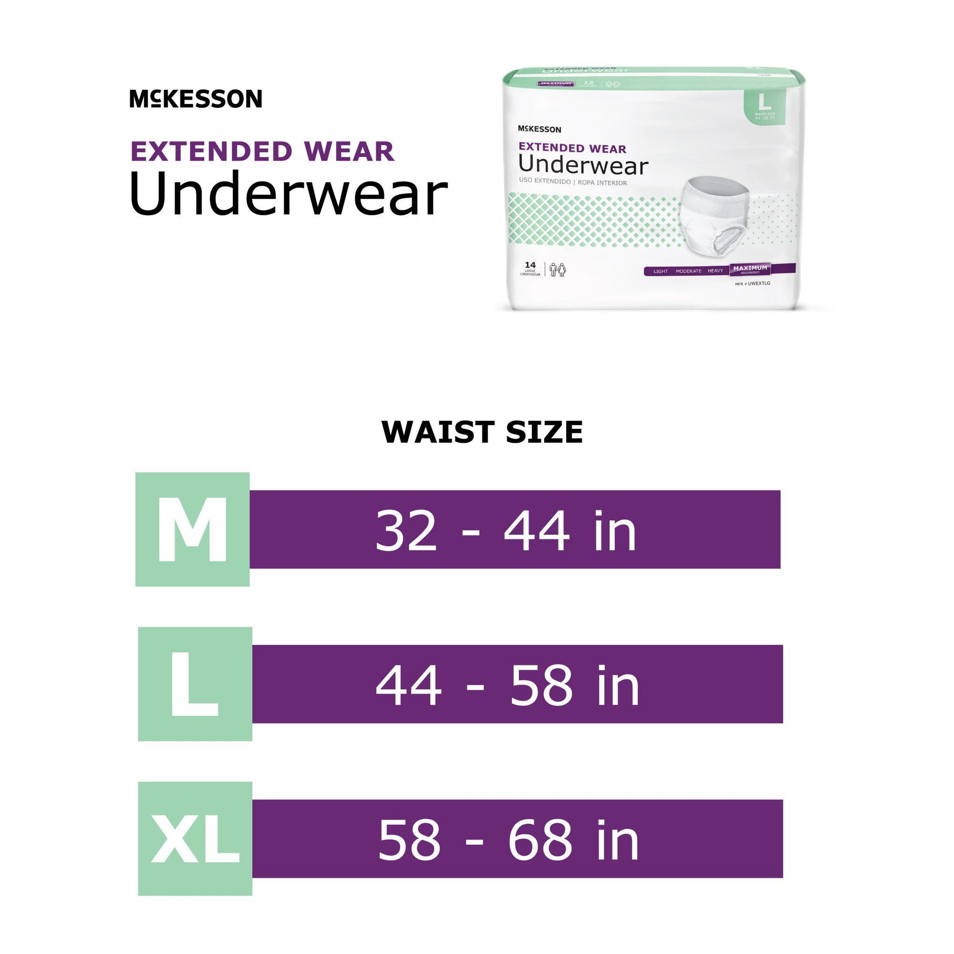 McKesson Extended Wear Maximum Absorbency Underwear, Medium
