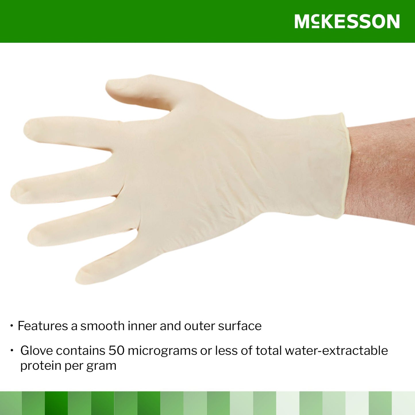 McKesson Confiderm® Latex Exam Glove, Medium, Ivory
