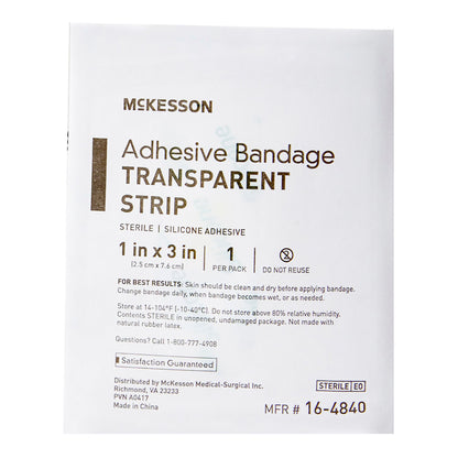 McKesson Sheer Adhesive Strip, 1 x 3 Inch