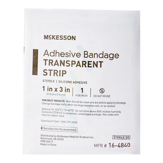 McKesson Sheer Adhesive Strip, 1 x 3 Inch