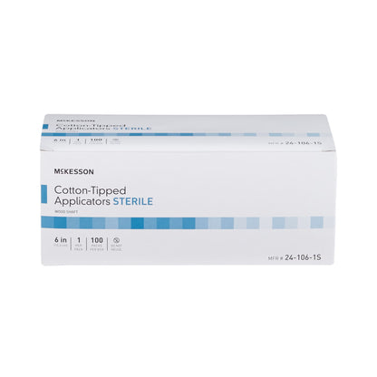 McKesson Sterile Swabsticks, Cotton Tip, 6 Inch Wood Shaft