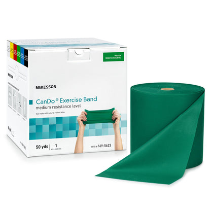 McKesson CanDo® Exercise Medium Resistance Band, Green, 5 Inch x 50 Yard