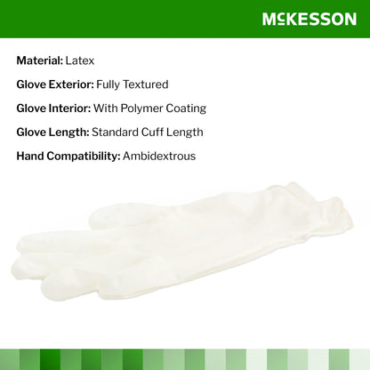 McKesson Confiderm® Latex Exam Glove, Extra Small, Ivory