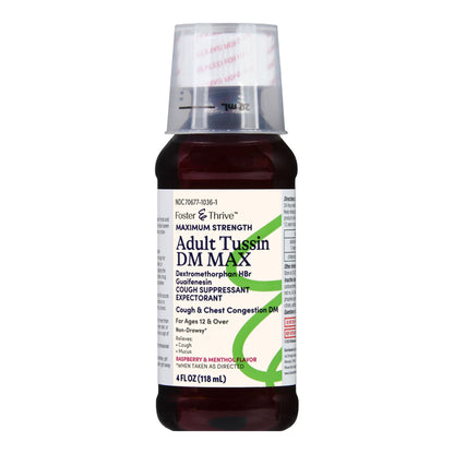 Foster & Thrive™ Adult Tussin DM Max Liquid, Raspberry & Menthol