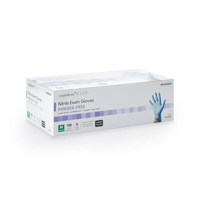 McKesson Confiderm® 6.5CX Nitrile Extended Cuff Length Exam Glove, Medium, Blue