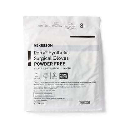 McKesson Perry® Performance Plus Polyisoprene Surgical Glove, Size 8, Green
