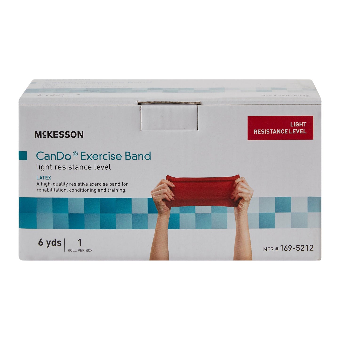 McKesson Exercise Resistance Band, Red, 5 Inch x 6 Yard, Light Resistance