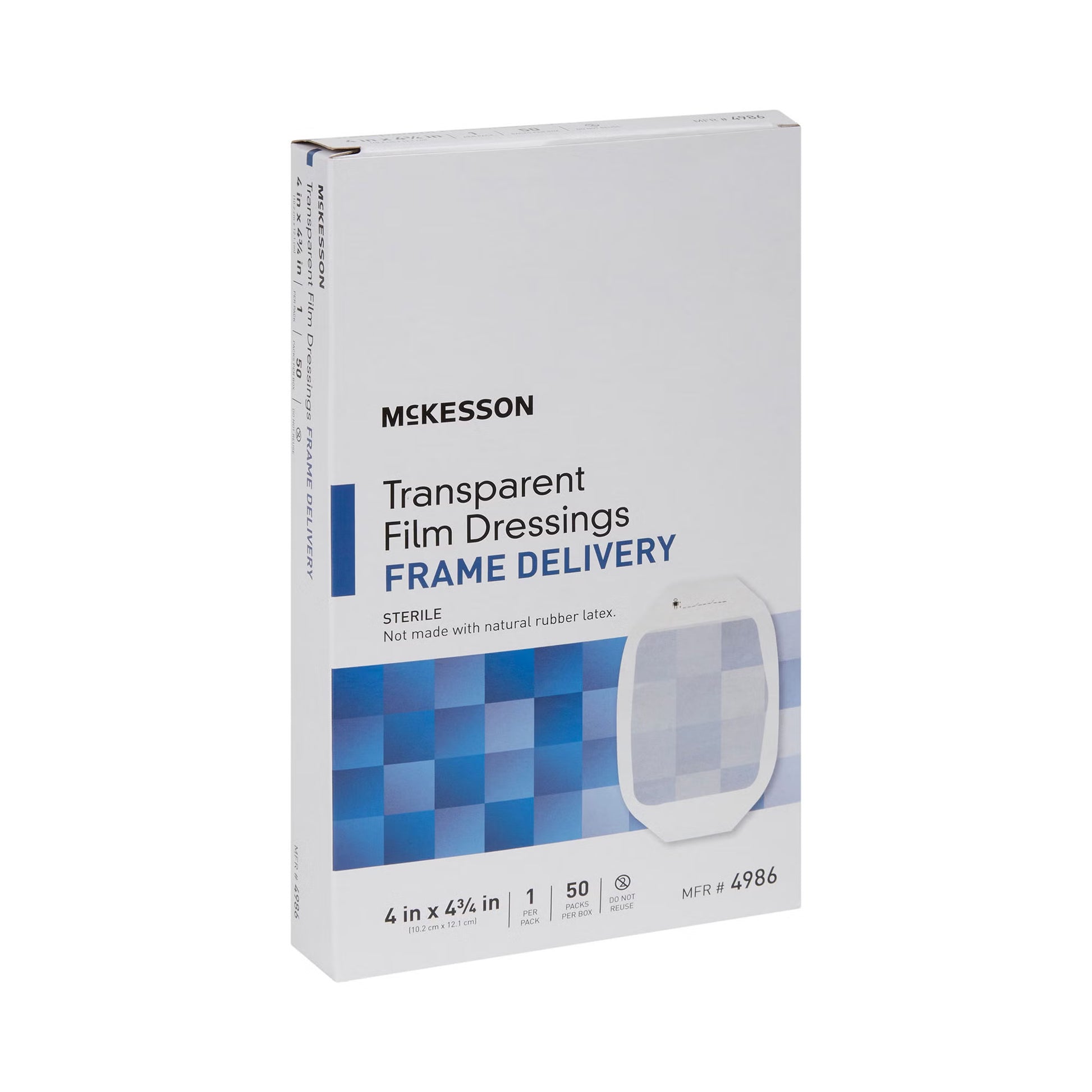 McKesson Octagonal Sterile Dressing with Frame-Style Delivery, 4 x 4-3/4 Inch