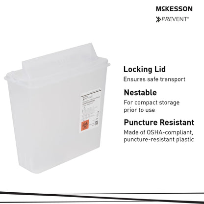 McKesson Prevent® Sharps Container, 1-1/4 Gallon, 10-3/4 x 10-1/2 x 4-3/4 Inch